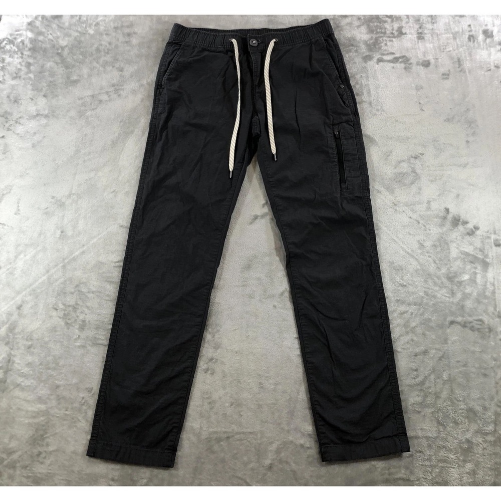 Vuori Pants Mens Small Gray Woven Joggers Elastic Waist Zip Pockets Stretch